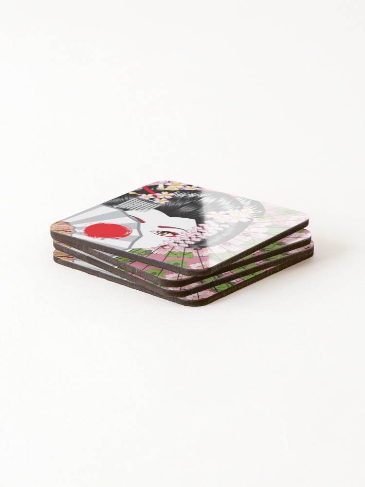Thumbnail 4 of 5, Coasters (Set of 4), Geisha designed and sold by RuthFurtado.