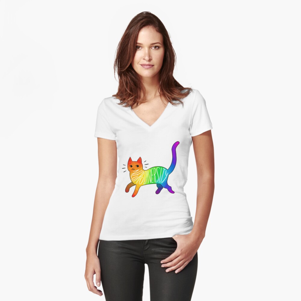 Vista previa del artículo con la obra «Camiseta entallada de cuello en V», diseñado y vendido por JezWeCan.