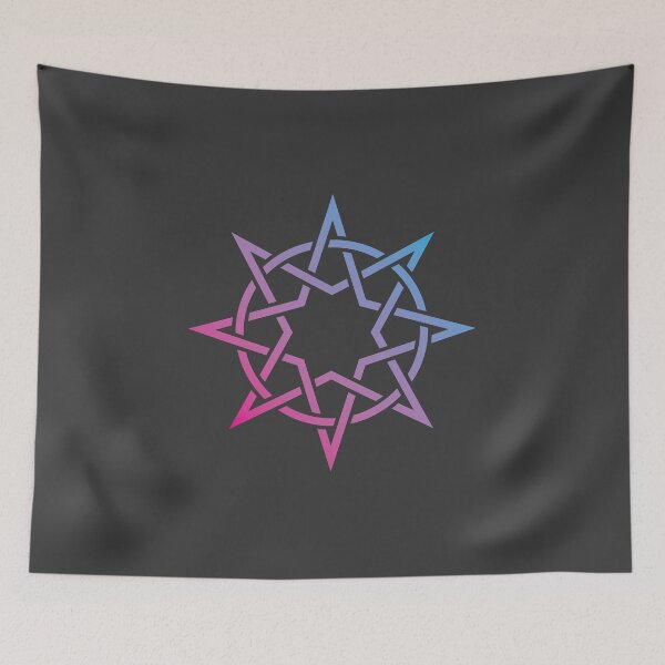Item preview, Double Star and Circle | Interwoven Design | Blue and Magenta designed and sold by npdstudio.