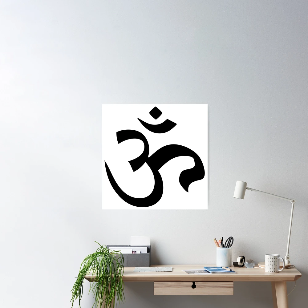 ohm mantra om yoga indian symbol Poster for Sale by huggymauve