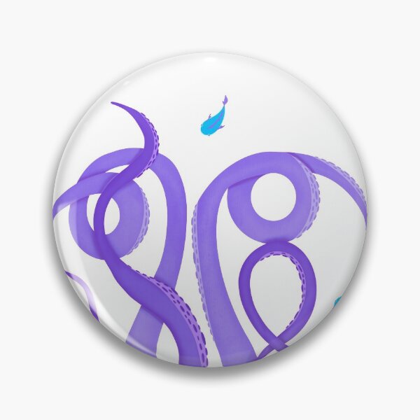 Item preview, Violet tentacles of octopus among turquoise fish designed and sold by Maravilhosa.