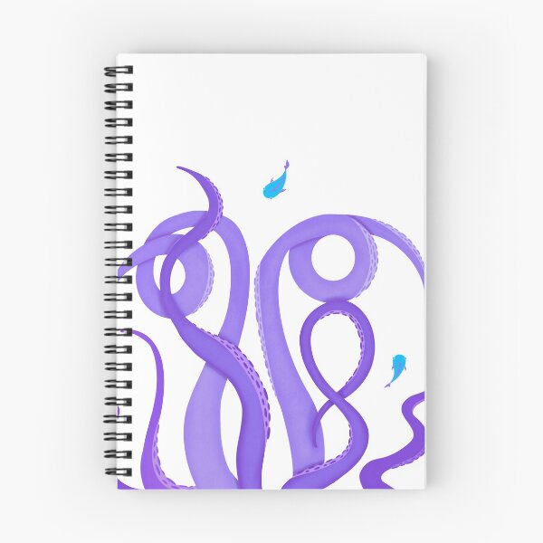 Item preview, Violet tentacles of octopus among turquoise fish designed and sold by Maravilhosa.
