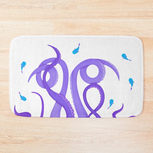 Item preview, Violet tentacles of octopus among turquoise fish designed and sold by Maravilhosa.