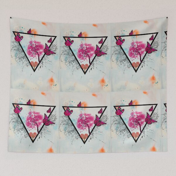 Item preview, Triangle pink abstract art digital designed and sold by WEShop23.