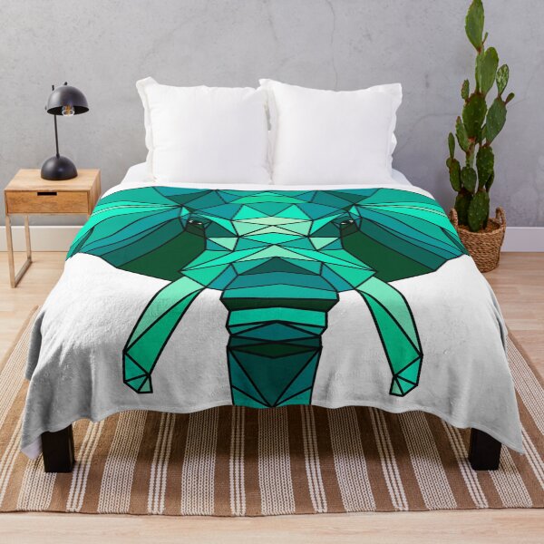 Item preview, Geometric Elephant - Aqua  designed and sold by Geometricshow.