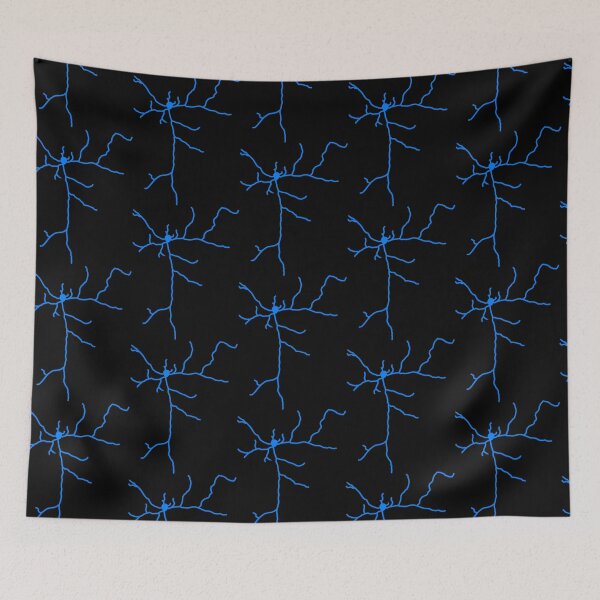 Item preview, Blue fluorescent neuron drawing designed and sold by kzsg.