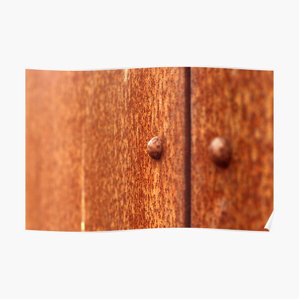 Rusty metal sheet with rivets Poster