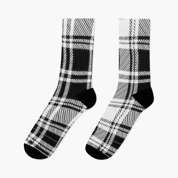 Aperçu de l'œuvre Motifs tartan de couleur noir et blanc créée et vendue par Uquire.