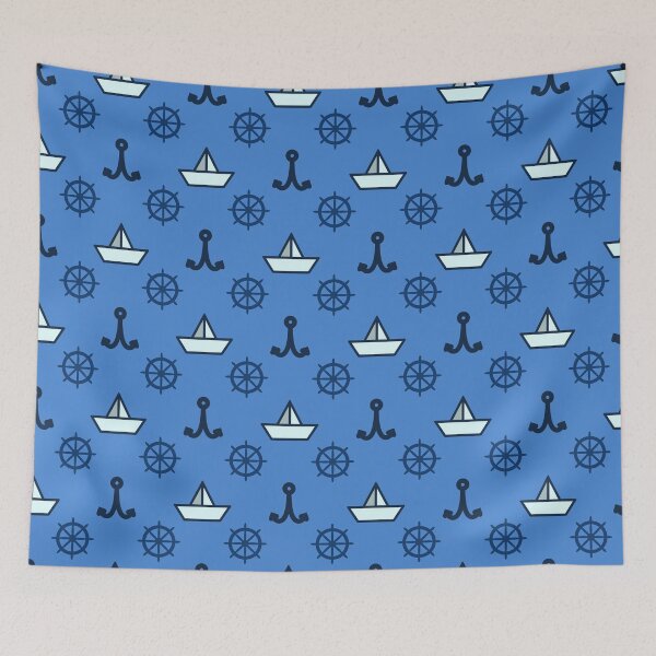 Item preview, Pattern with steering wheel, anchor and ship designed and sold by chrisbears.