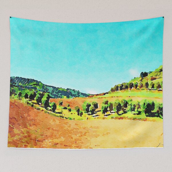 Item preview, Calabrian landscape with plowed field and row of olive trees designed and sold by Giuseppe Cocco.
