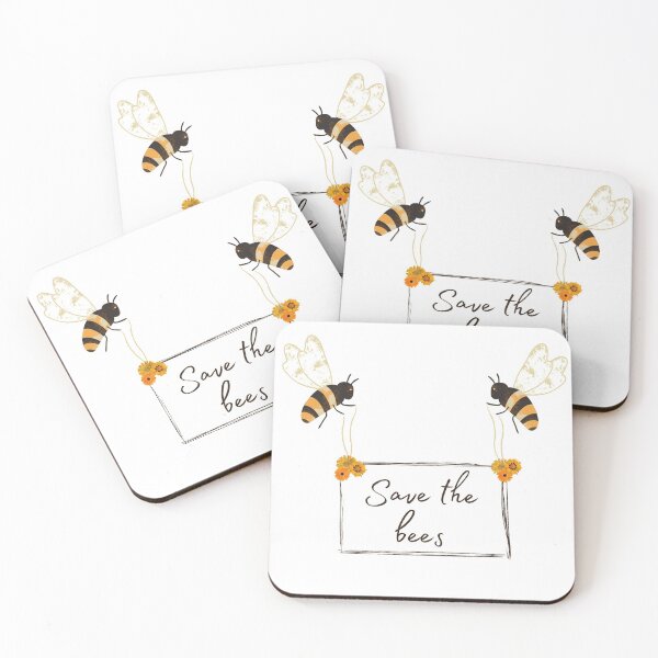 Item preview, Flying bees holding a card : "Save the bees" designed and sold by FurryBee.