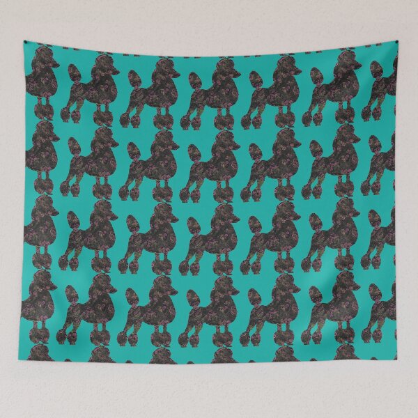 Item preview, Poodle with beautiful pink flowers  designed and sold by ThePoodleandCo.