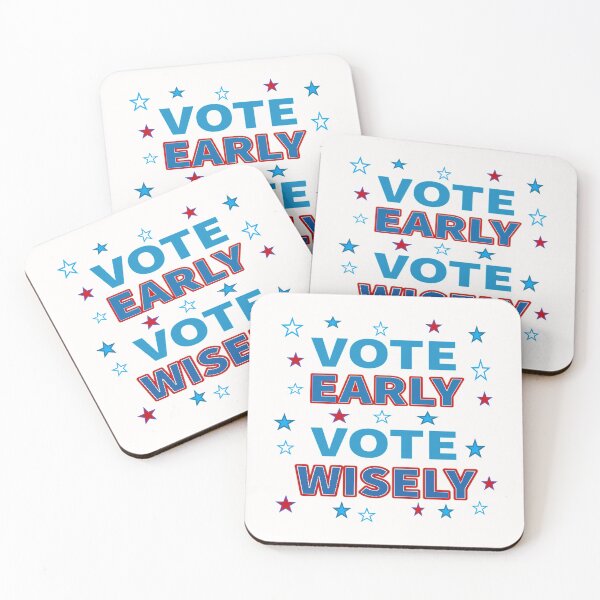 Item preview, Vote Early, Vote Wisely - Red, White and Blue Stars (White Background) designed and sold by ArtByLM.