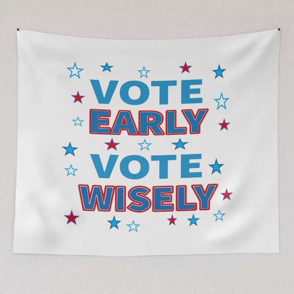 Item preview, Vote Early, Vote Wisely - Red, White and Blue Stars (White Background) designed and sold by ArtByLM.