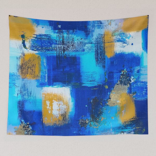 Item preview, Blue Gold Black Abstract Art, Blue Gold Design, Unique Blue Gold Black , Urban Art, Urban Decor, Contemporary Abstract designed and sold by AbstractAcacia.