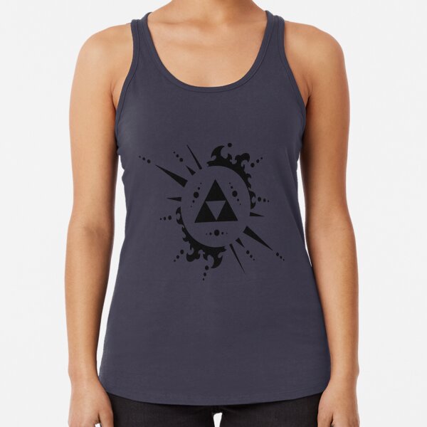 Triforce Black and White Racerback Tank Top
