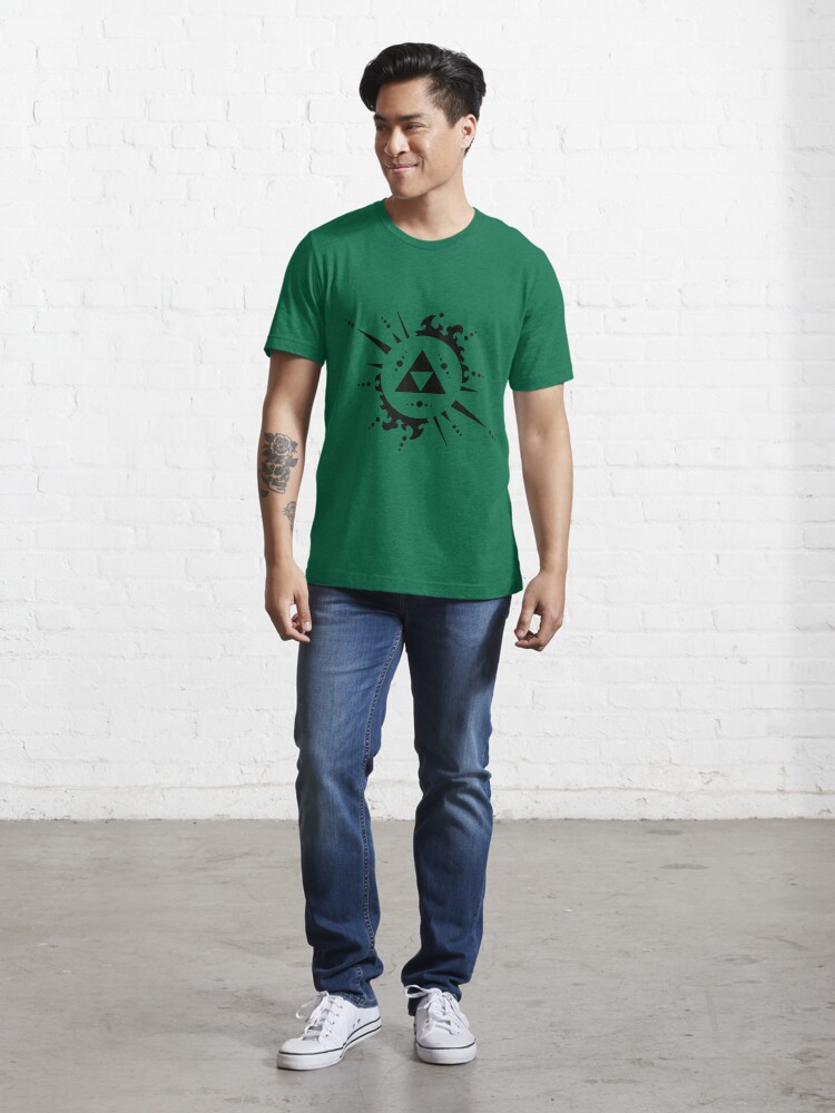 Alternate view of Triforce Black and White Essential T-Shirt