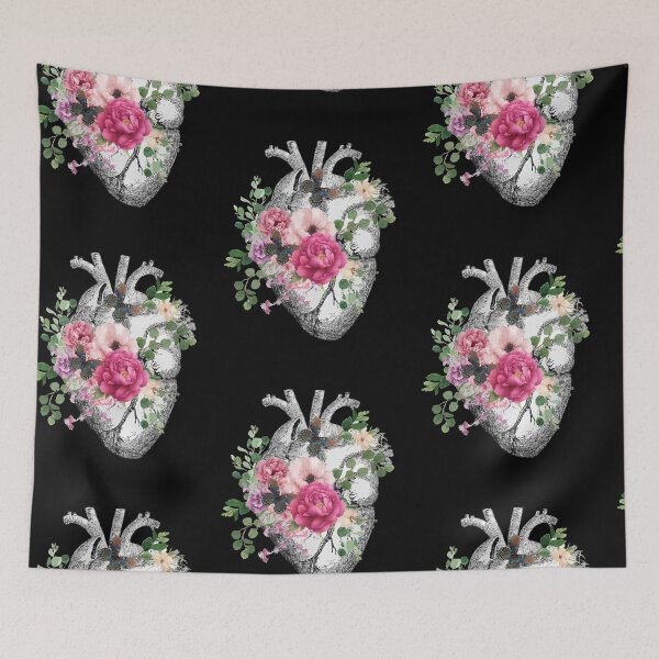Item preview, Bloom Floral Heart Human Anatomy pink roses watercolor designed and sold by Collagedream.