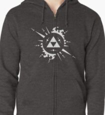 Sudadera con capucha y cremallera Triforce White