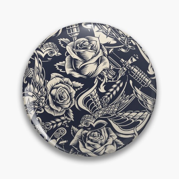 Item preview, Amazing Tattoo Monochrome Pattern designed and sold by Vector Scout Lab.