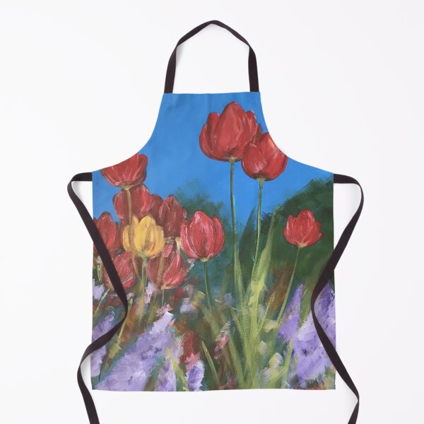 Item preview, Tulips - Red and Yellow Tulips with a bright blue sky designed and sold by JaneWrenArt.