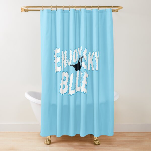 Disover Enjoy Sky Blue Shower Curtain