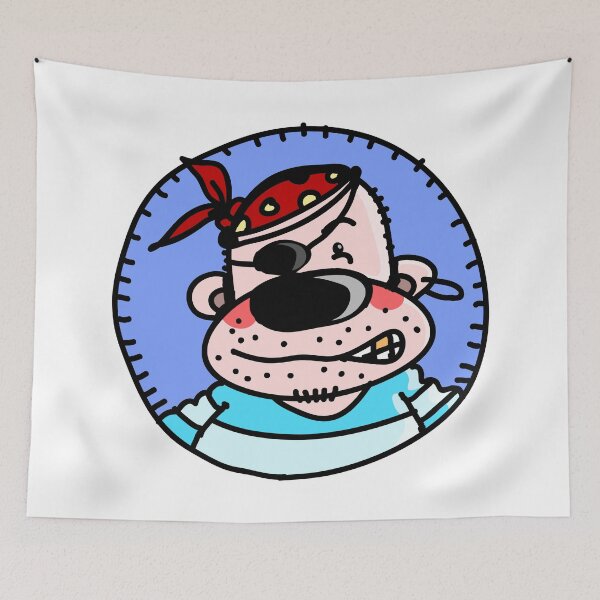 Item preview, Funny pirate with eye patch, headscarf and gold tooth designed and sold by chrisbears.
