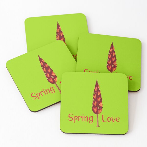 Item preview, Spring Love - Bright Red Color Tree Illustration GC-106-04 designed and sold by GraphicCharms.