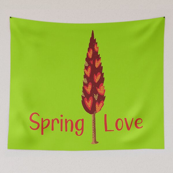 Item preview, Spring Love - Bright Red Color Tree Illustration GC-106-04 designed and sold by GraphicCharms.