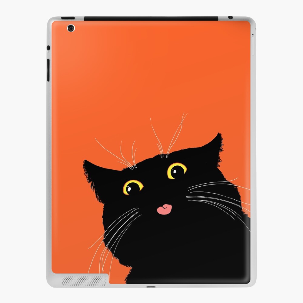 Coque Et Skin Adhesive Ipad Halloween Black Cat Blep Chat Qui Sort La Langue Par Ctkrstudio Redbubble