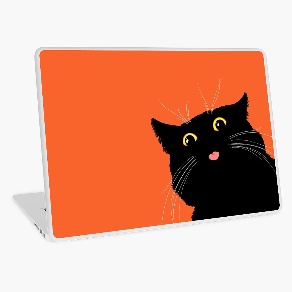 Coque Et Skin Adhesive Ipad Halloween Black Cat Blep Chat Qui Sort La Langue Par Ctkrstudio Redbubble