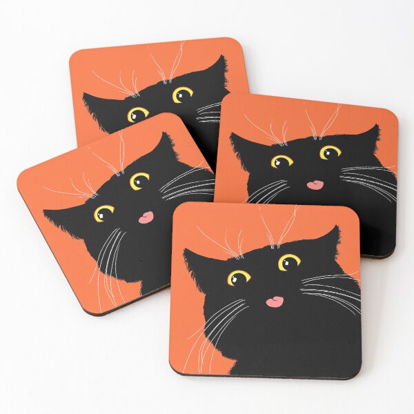 Item preview, Halloween Black Cat Blep ~ Cat Sticking Out Tongue designed and sold by ctkrstudio.