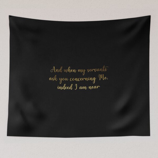 Item preview, Gold Foil Effect - Indeed I am Near - Islamic Quran Quote (Black) designed and sold by MiniMoonandStar.