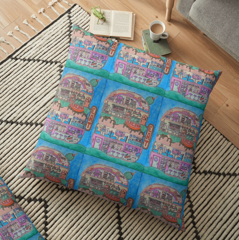 Burger Diner Floor Pillow