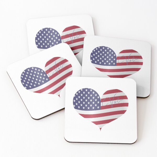 Item preview, Vote text USA American flag 2020 Heart shape 2021 designed and sold by aloresarts.