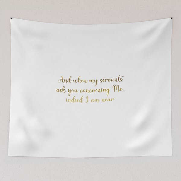 Item preview, Gold Foil Effect - Indeed I am Near - Islamic Quran Quote (White) designed and sold by MiniMoonandStar.