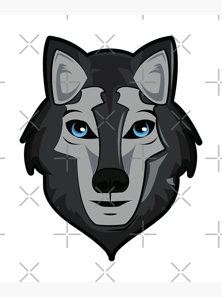 "Scary, Cool, Unique Grey Wolf Laptop Sticker Design Tshirt Design