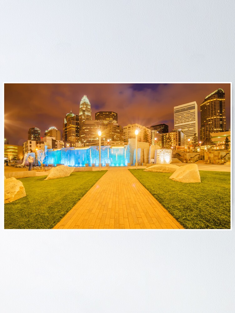 "charlotte skyline behind romare bearden park" Poster by