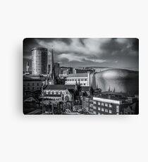 Birmingham Cityscape Skyline, UK in Monochrome Canvas Print