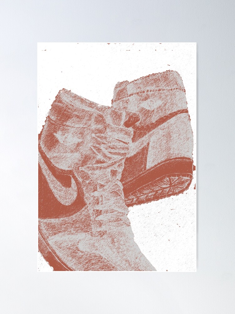 Nike Air Jordan Shoes Two Canvas Wall Art - Warhol Style Pop Art