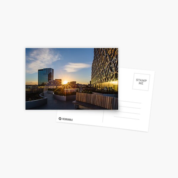 Sunset over the Discovery Terrace at The Library of Birmingham Postcard
