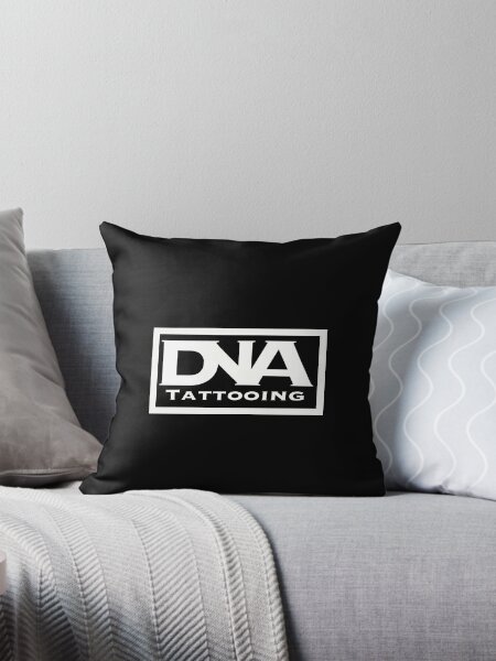 White DNA logo Throw Pillow