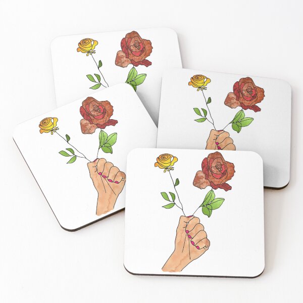Item preview, Abstract fist holding flowers on a White background. decorating, interiors designed and sold by jayne0524.
