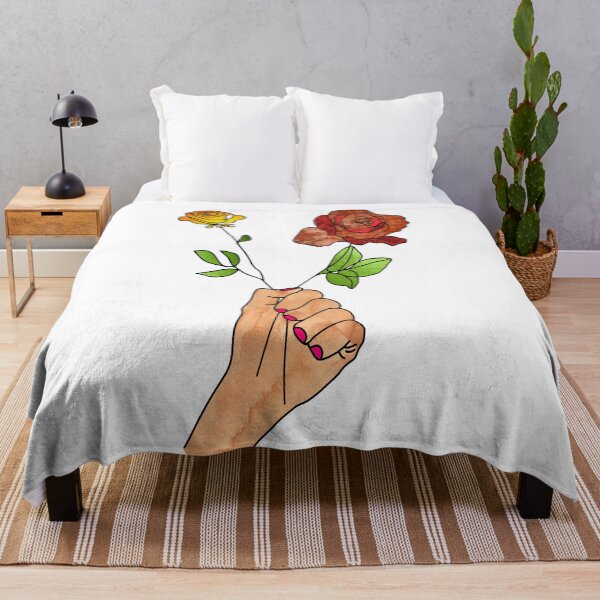 Item preview, Abstract fist holding flowers on a White background. decorating, interiors designed and sold by jayne0524.
