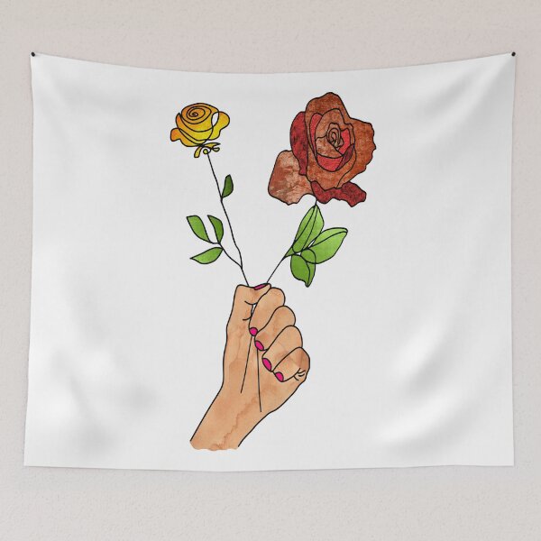 Item preview, Abstract fist holding flowers on a White background. decorating, interiors designed and sold by jayne0524.