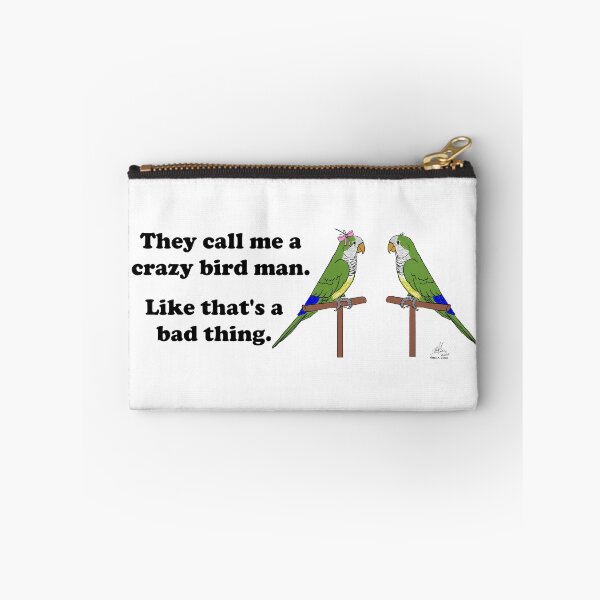 Item preview, Crazy Bird Man with Quaker Parrots designed and sold by Laughing Parrot Studio.