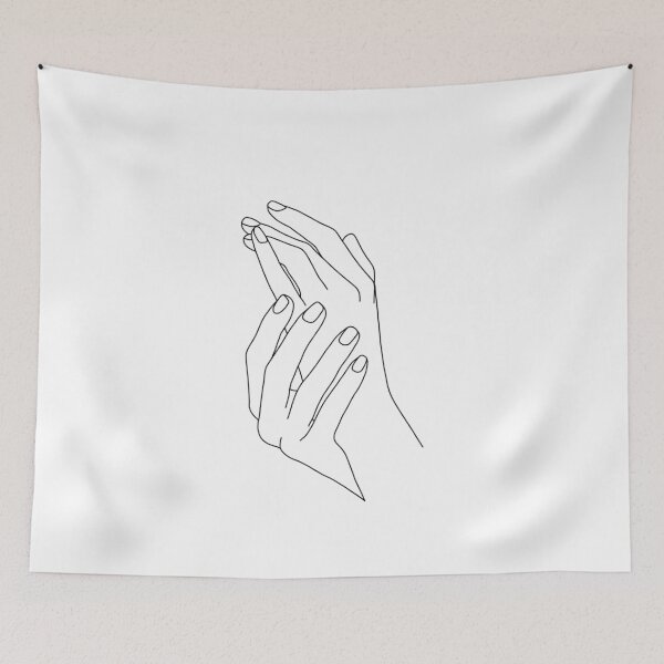 Item preview, Hands line drawing illustration - Poppy designed and sold by TheColourStudy.