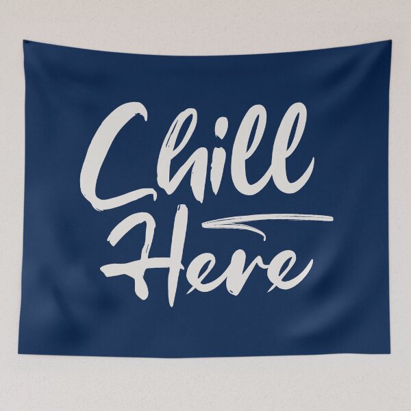 Item preview, Chill Here - Navy Blue and Beige designed and sold by Aryeh Studio.