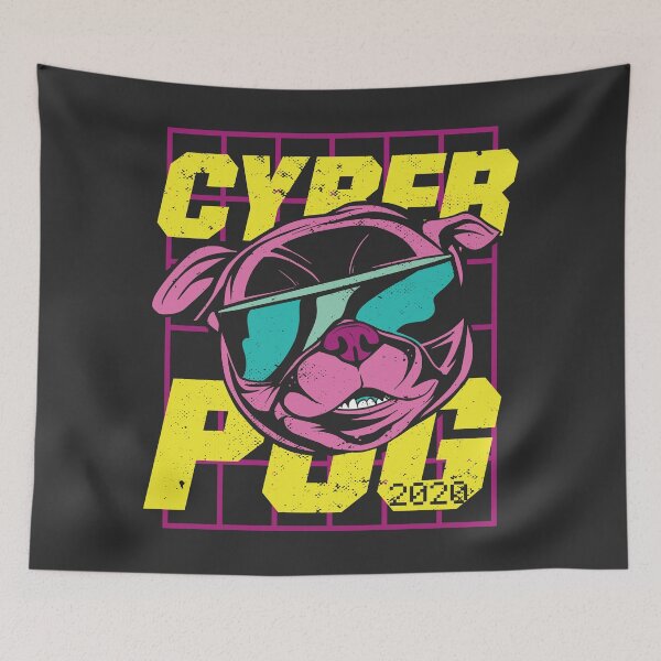 Item preview, Cyber Pug Funny Pun designed and sold by cutenfunny.