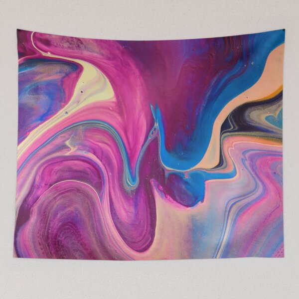 Item preview, Pink and Blue Abstract Painting designed and sold by GlobalWardrobe.
